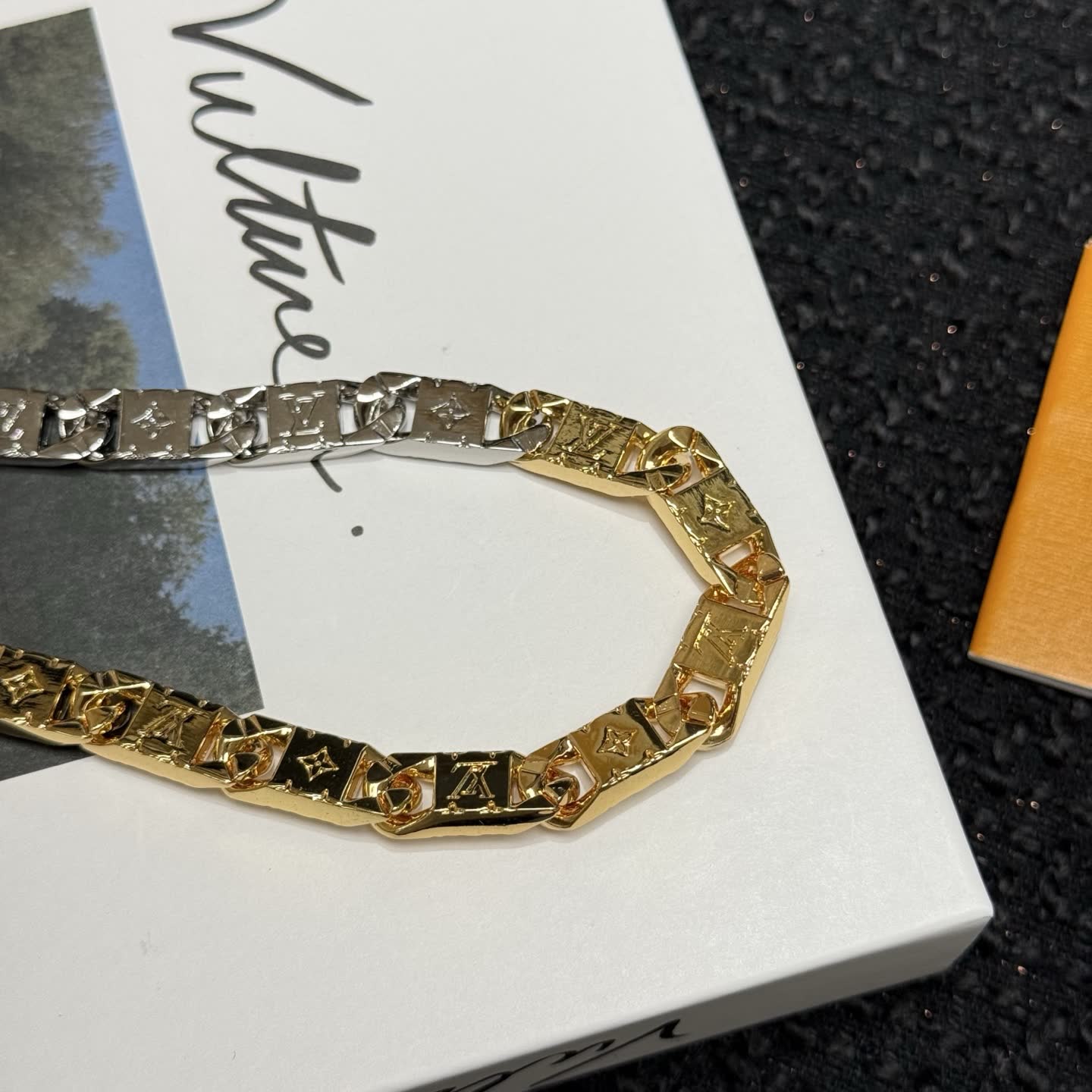 Louis Vuitton Gold and Silver Tone Necklace